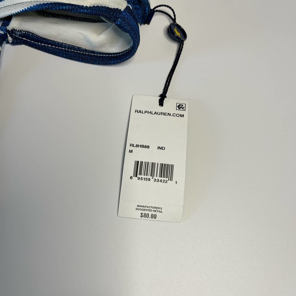 Medium Polo Ralph Lauren Ikat Keyhole Halter Neck Swim Bikini Top - Picture 7 of 8